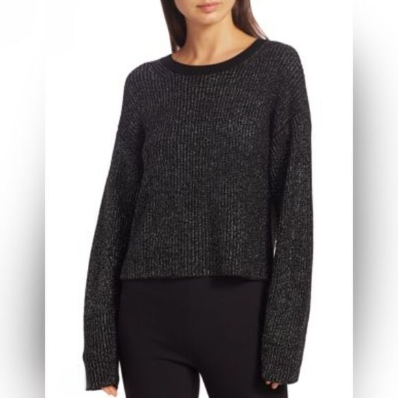 NWT Rag & Bone Jubilee Metallic Merino Wool Crop Sweater - Picture 1 of 13